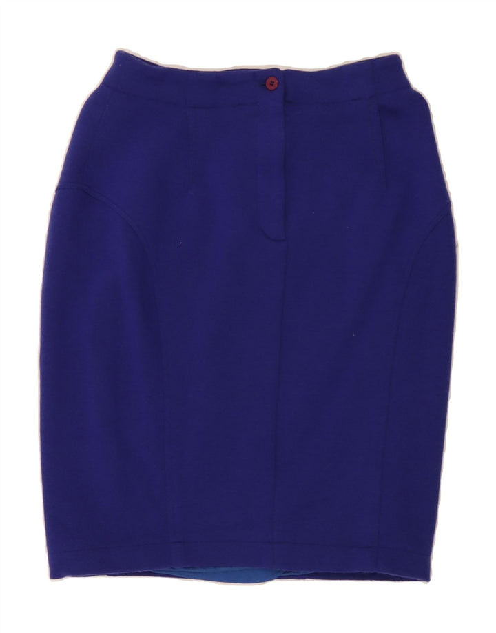 VINTAGE Womens Pencil Skirt W26 Small  Blue Vintage Vintage and Second-Hand Vintage from Messina Hembry 