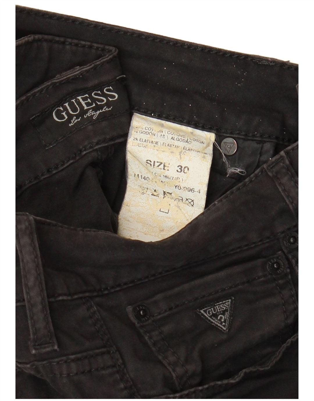 Męskie jeansy obcisłe GUESS W30 L33, czarne, bawełniane