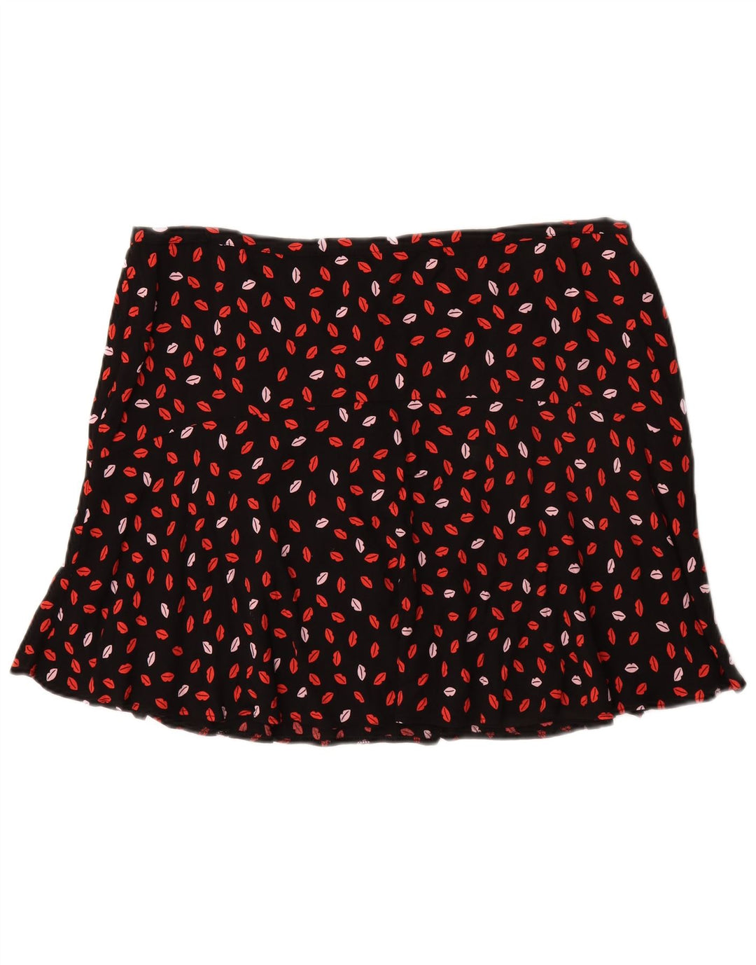 MARKS & SPENCER Womens Abstract Pattern Mini Skirt UK 18 XL W36 Black