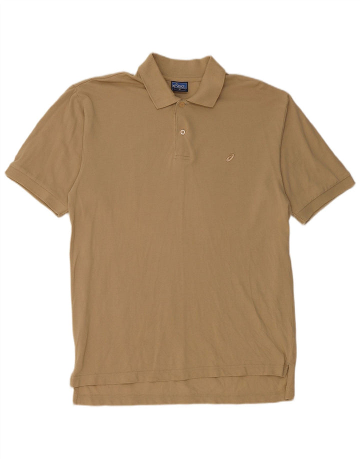 ASICS Mens Polo Shirt Medium Beige Cotton