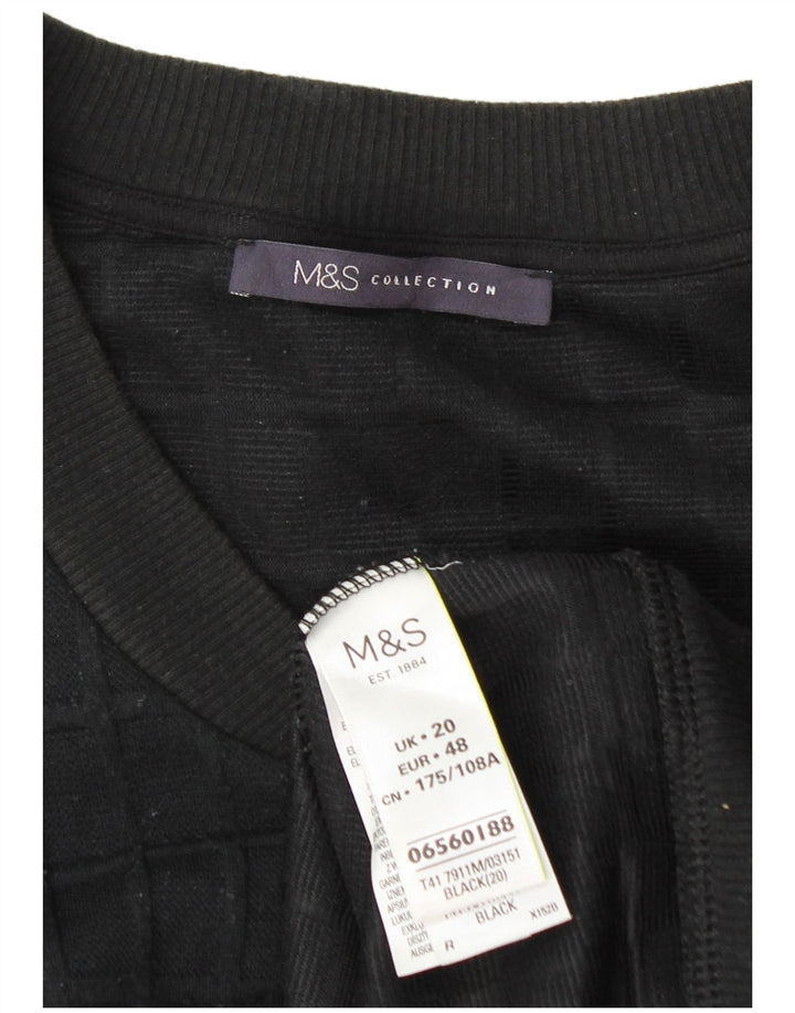 Damska kurtka dresowa Marks & Spencer UK 20 2XL, poliester w czarną kratkę