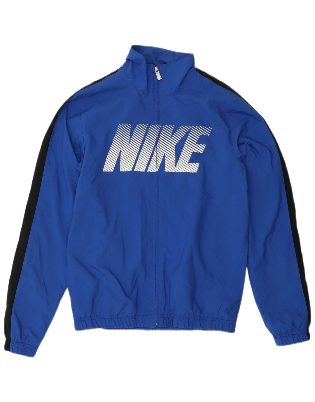 Męska bluza dresowa NIKE z grafiką, mała, niebieska, poliestrowa z blokami kolorów