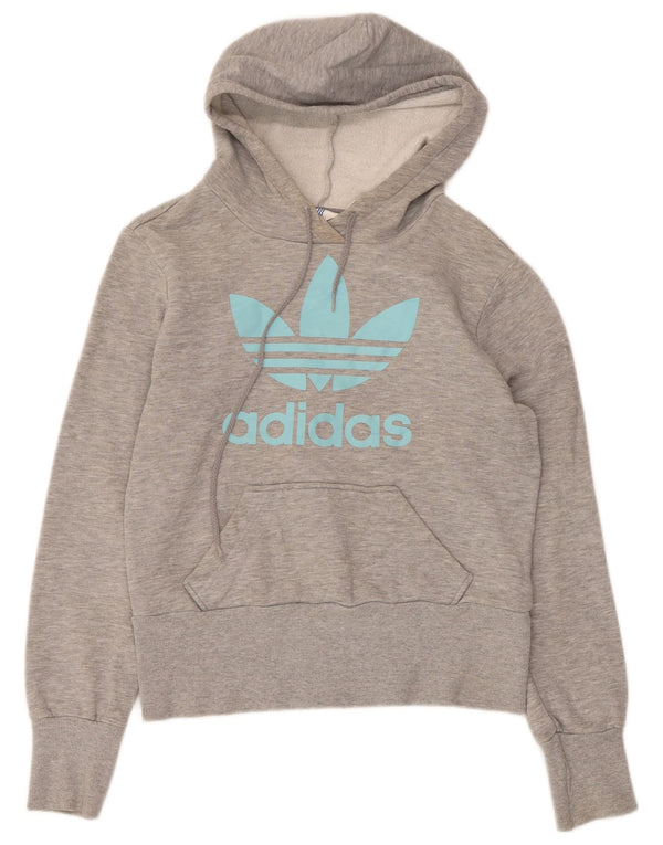 Adidas Womens Graphic Regular Fit Hoodie Jumper UK 10 Small Grey Sports