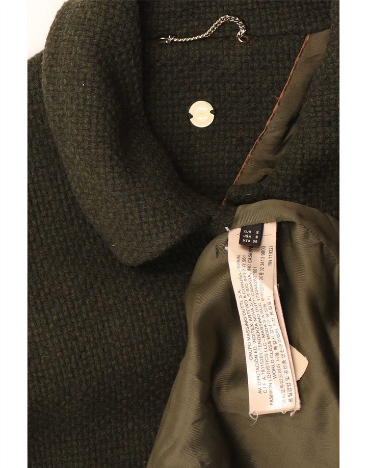 Damski płaszcz oversize Massimo Dutti UK 10 Small, wełna khaki