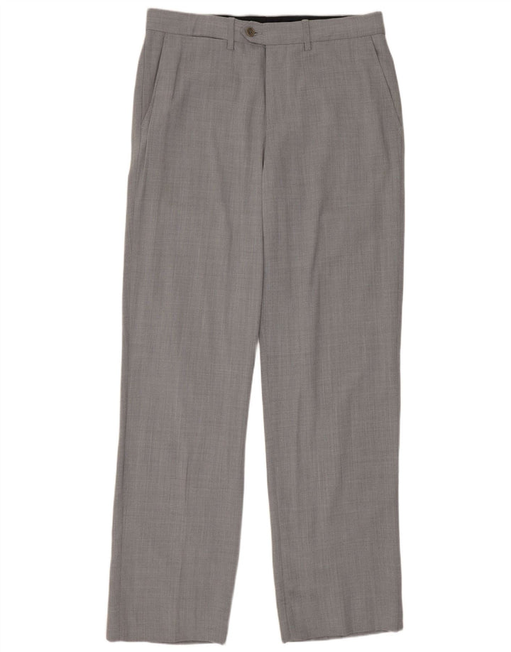 Męskie proste spodnie garniturowe Zara EU 40 Medium W31 L33 Szara wełna