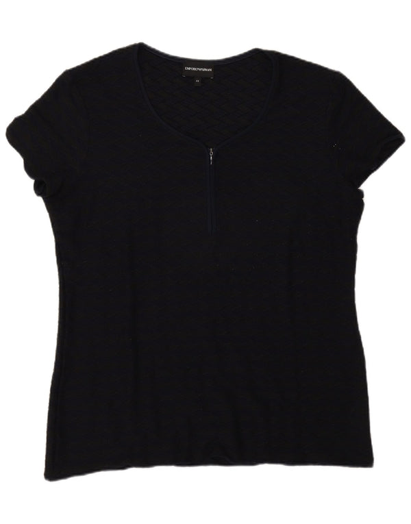 Koszulka damska Emporio Armani Top IT 52 2XL Granatowa, geometryczna