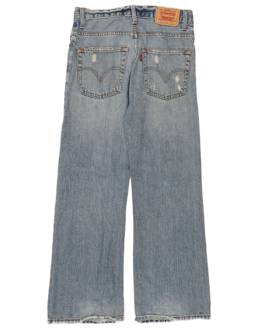 Jeansy Levi's Damskie 527 Distressed Bootcut Rozmiar 12 Średnie W28 L27 Niebieskie