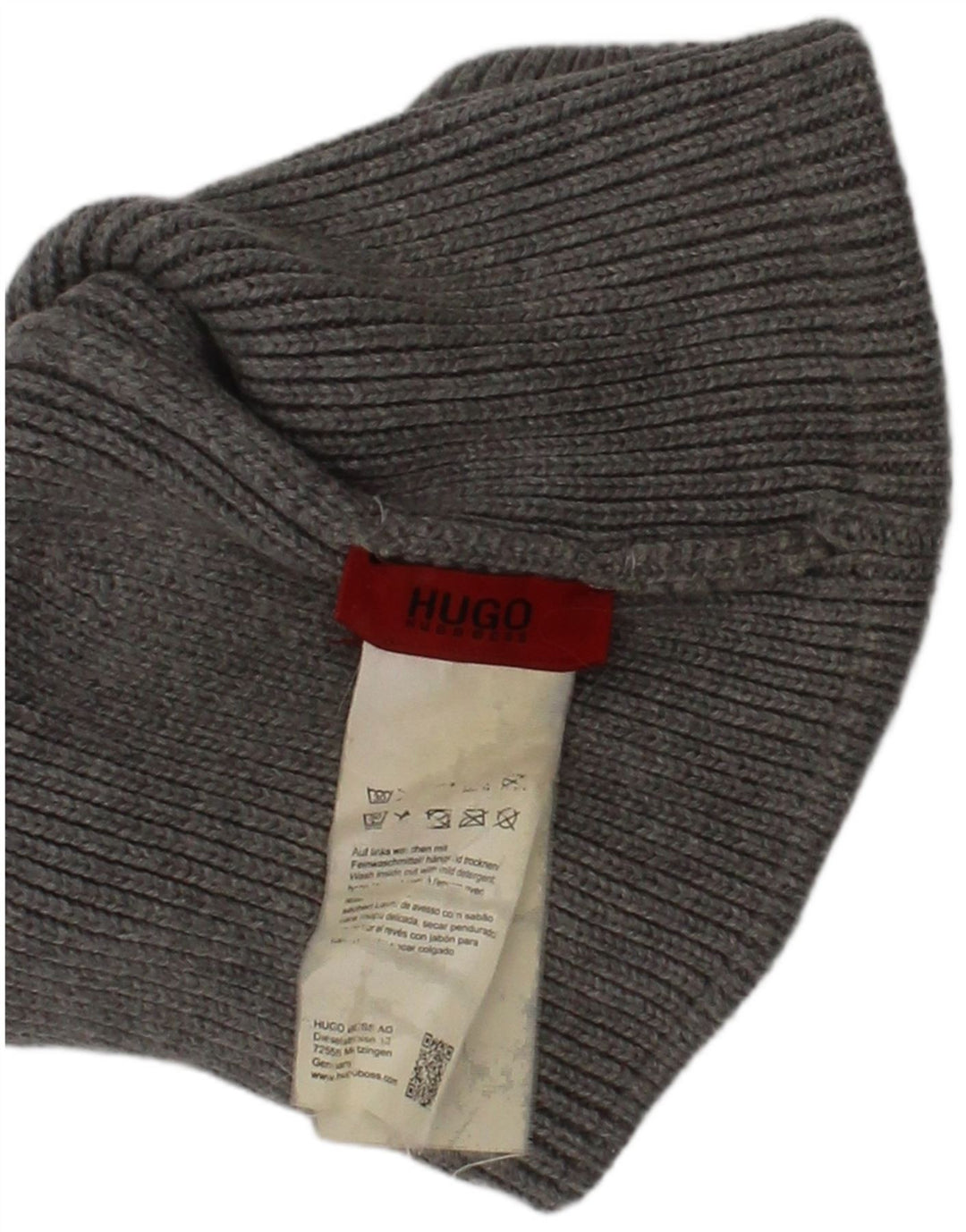 Męska dzianinowa czapka Beanie Hugo Boss w jednym rozmiarze, szare logo