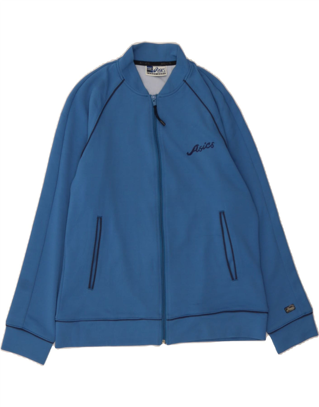 ASICS Womens Tracksuit Top Jacket UK 16 Large Blue Polyamide Vintage Asics and Second-Hand Asics from Messina Hembry 