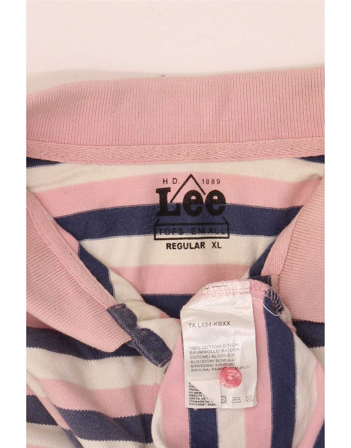 Męska koszulka polo Lee Regular XL, wielokolorowa, bawełniana w paski