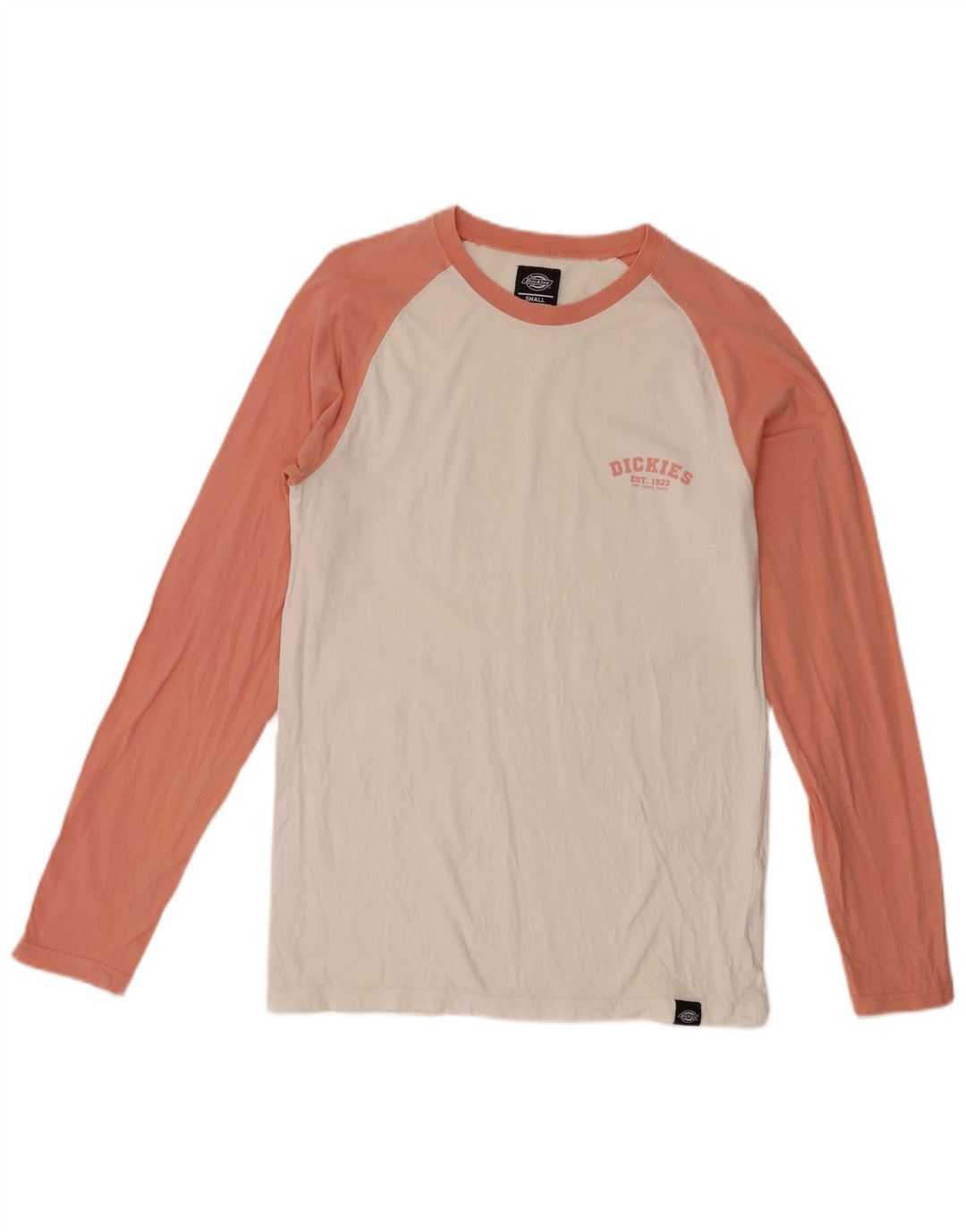 Męski top Dickies z długim rękawem, mały, biały, bawełniany w bloki kolorów