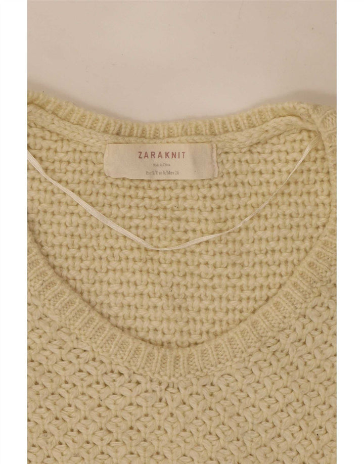 Sweter damski Zara Oversize z dekoltem w kształcie litery V, UK 10, mały, w kolorze złamanej bieli