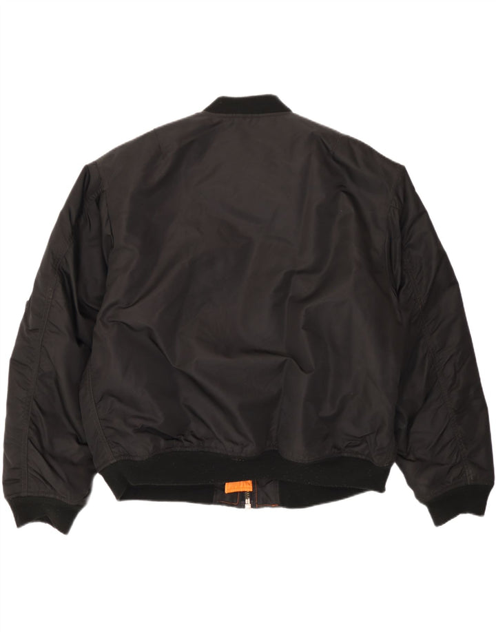 Męska kurtka bomberka Vintage IT 52/54 XL z czarnego nylonu