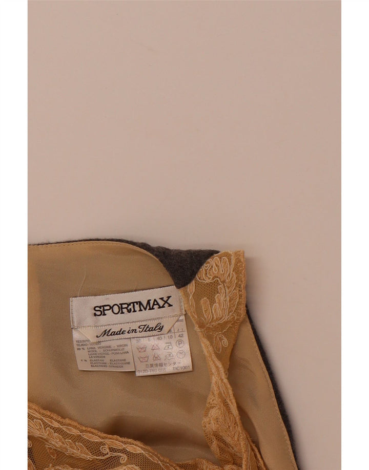 Damska sukienka bez rękawów SPORTMAX UK 10, mała, szara w kwiaty