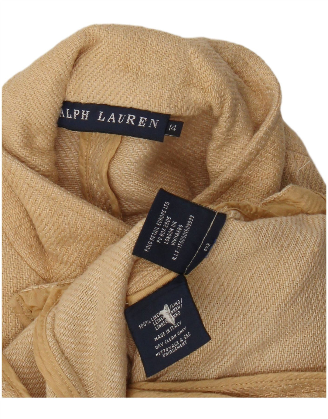 Ralph Lauren Chłopięca marynarka zapinana na 3 guziki 13-14 lat Beżowa lniana