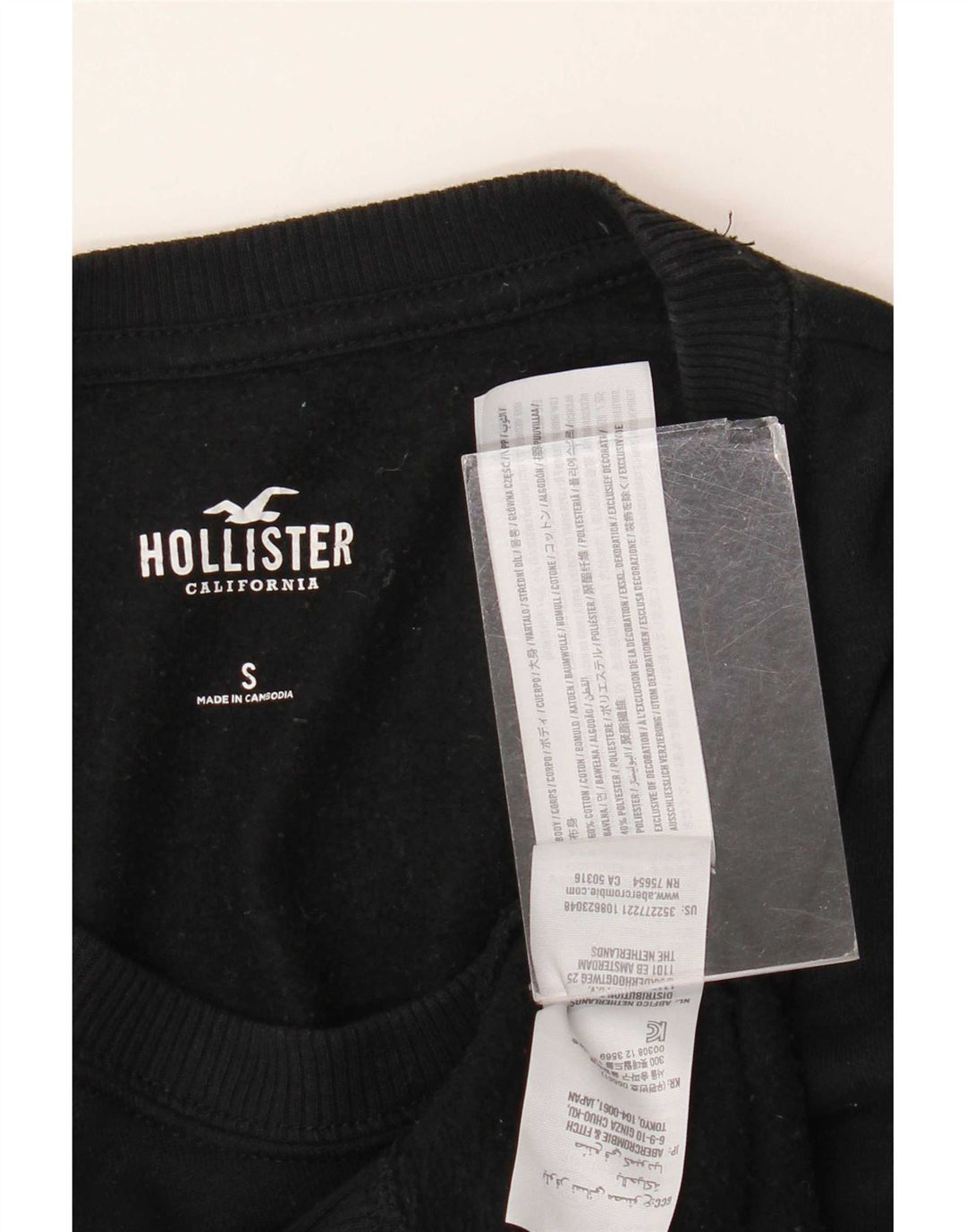 Męski sweter Hollister, mały, czarny, bawełniany