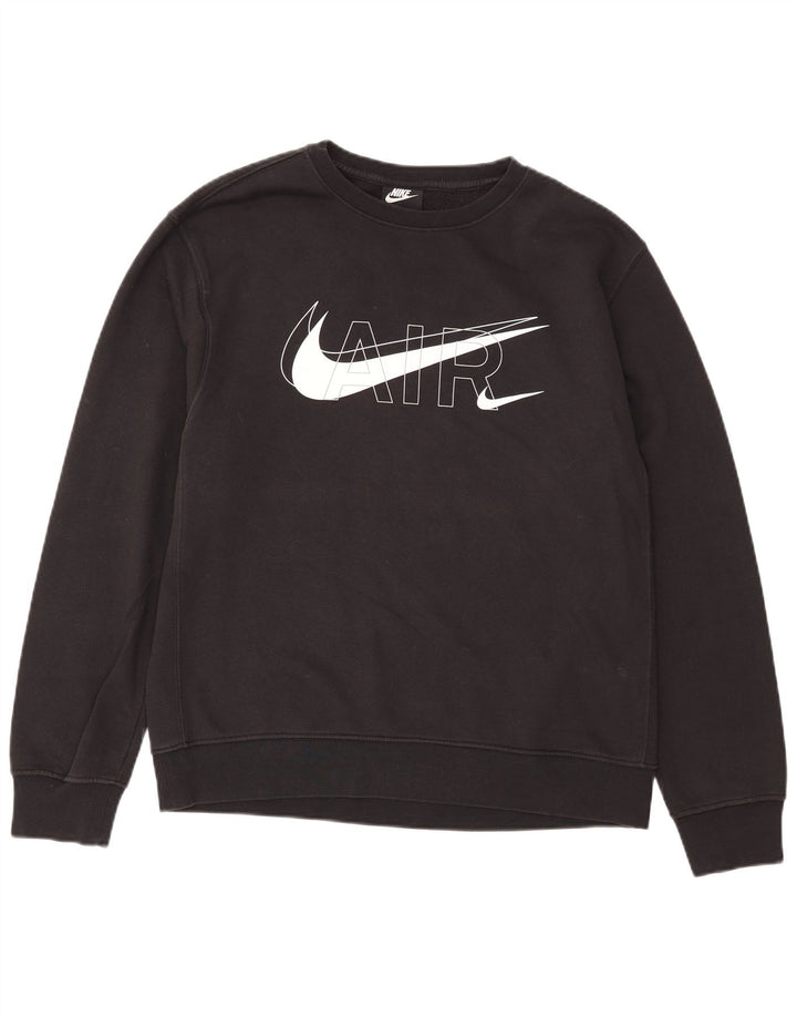 Męski sweter z grafiką Nike, średni czarny, bawełniany