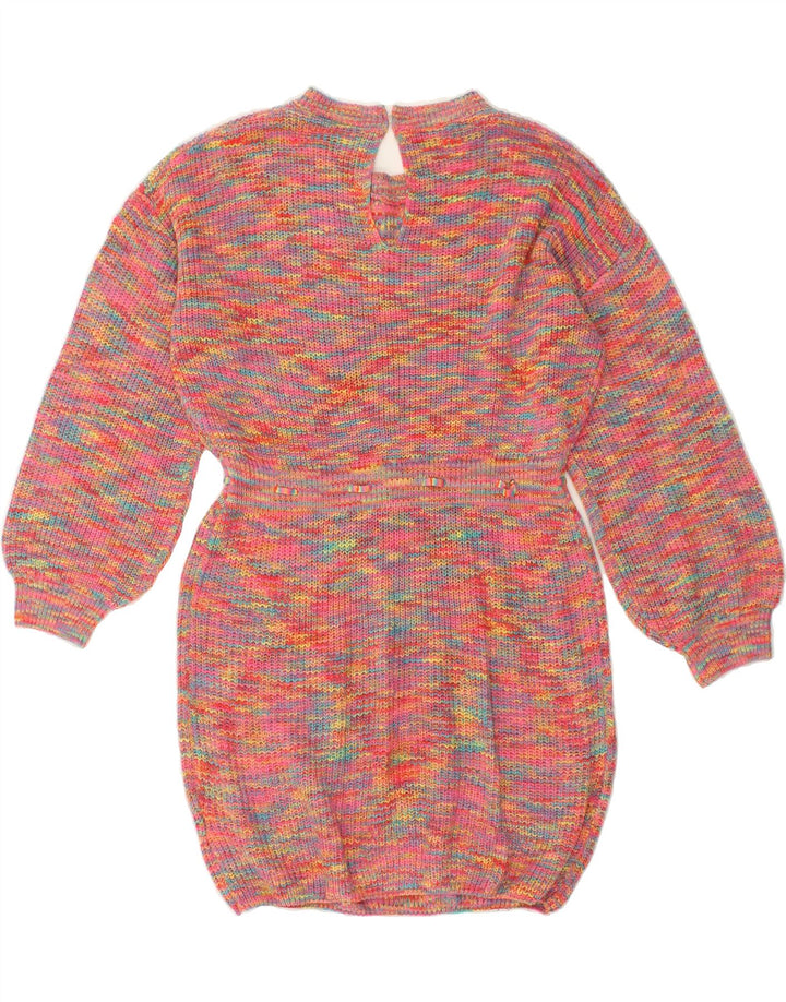 SHEIN Womens Oversized Jumper Dress EU 36 Small Pink Flecked Acrylic Vintage Shein and Second-Hand Shein from Messina Hembry 