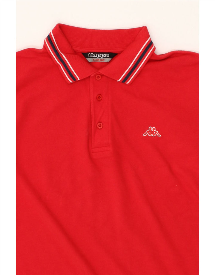 KAPPA Mens Polo Shirt Large Red Cotton Vintage Kappa and Second-Hand Kappa from Messina Hembry 