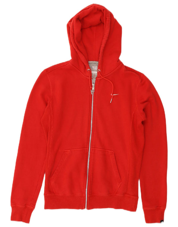 Damski sweter z kapturem i zamkiem NIKE UK 12, średni czerwony, bawełniany