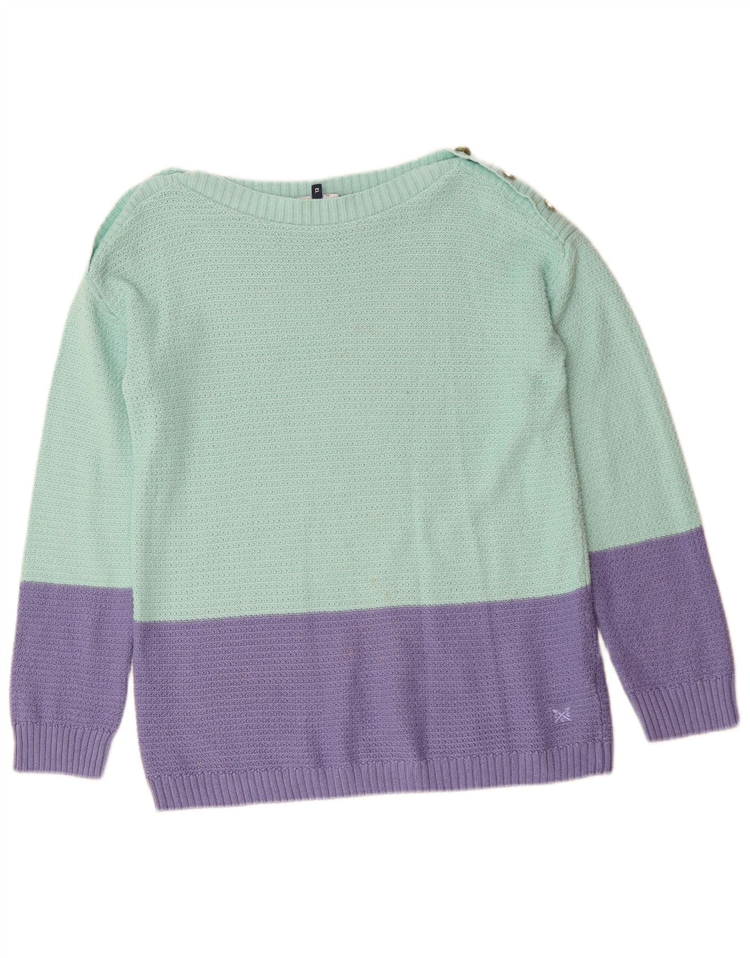 Crew Clothing Damski sweter z dekoltem w łódkę UK 12, średni zielony