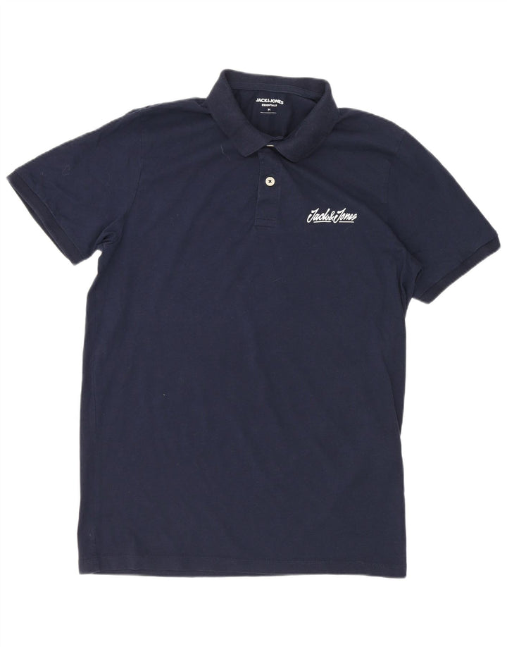 Męska koszulka polo Jack & Jones, średnia, granatowa, bawełniana