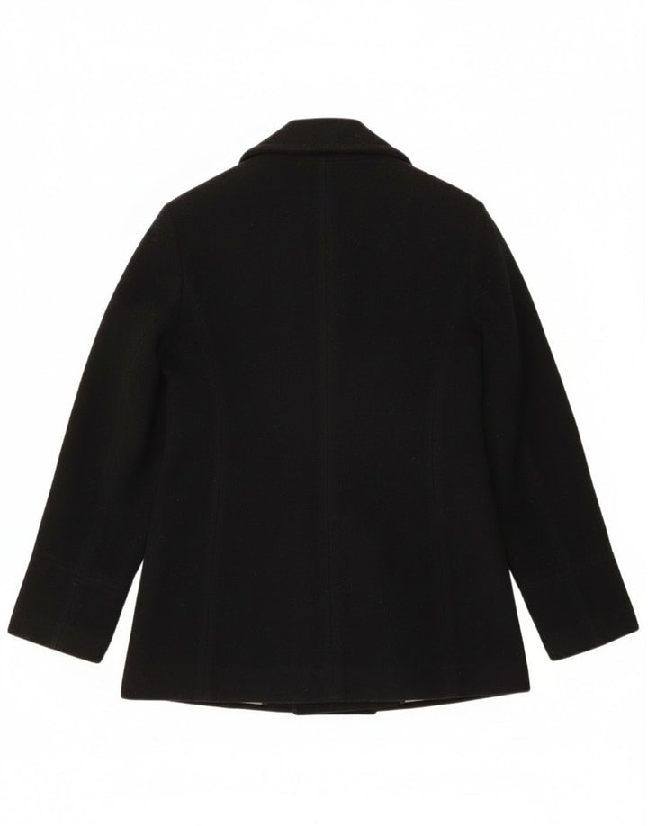 Płaszcz damski Calvin Klein Pea Coat UK 4, mały, czarny, wełniany