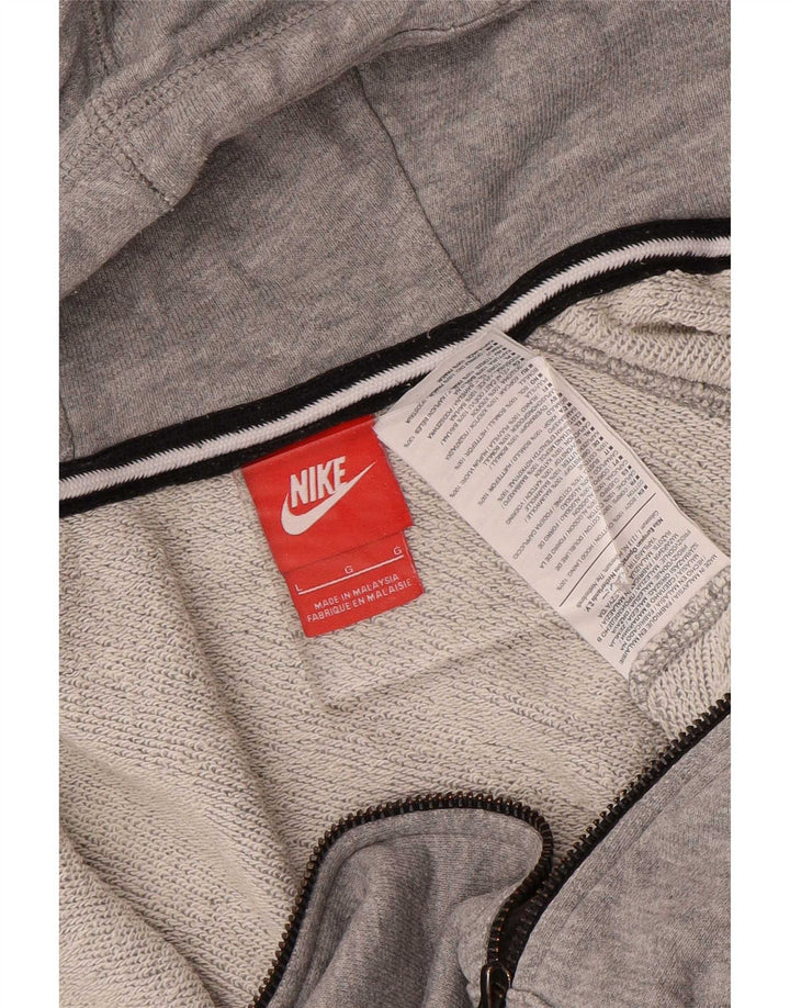 Męski sweter z kapturem i zamkiem błyskawicznym Nike, duży, szary, bawełniany