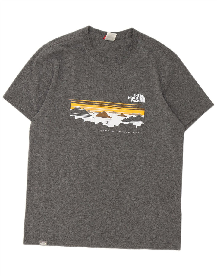 Męski T-shirt z grafiką THE NORTH FACE, średnioszary, bawełniany
