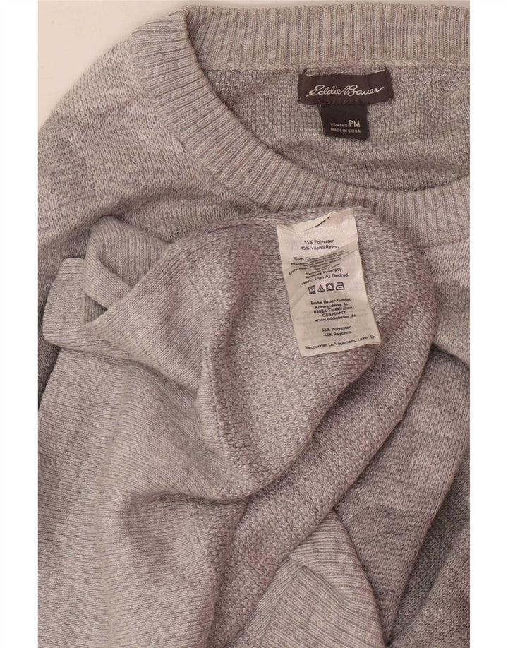 Sweter damski Eddie Bauer Petite z wycięciem pod szyją, UK 14, średni szary