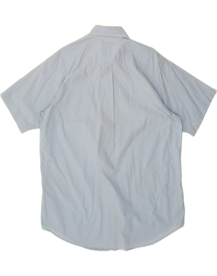 NAUTICA Mens Short Sleeve Shirt Size 16 Large Blue Gingham Cotton Vintage Nautica and Second-Hand Nautica from Messina Hembry 
