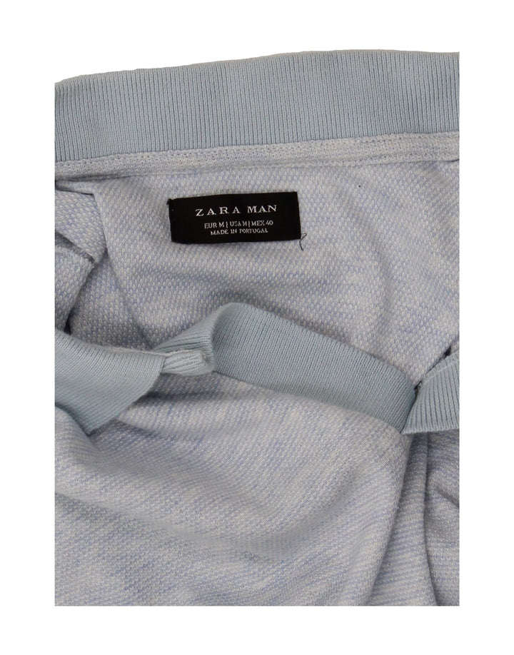 ZARA Mens Polo Shirt Medium Blue Vintage Zara and Second-Hand Zara from Messina Hembry 