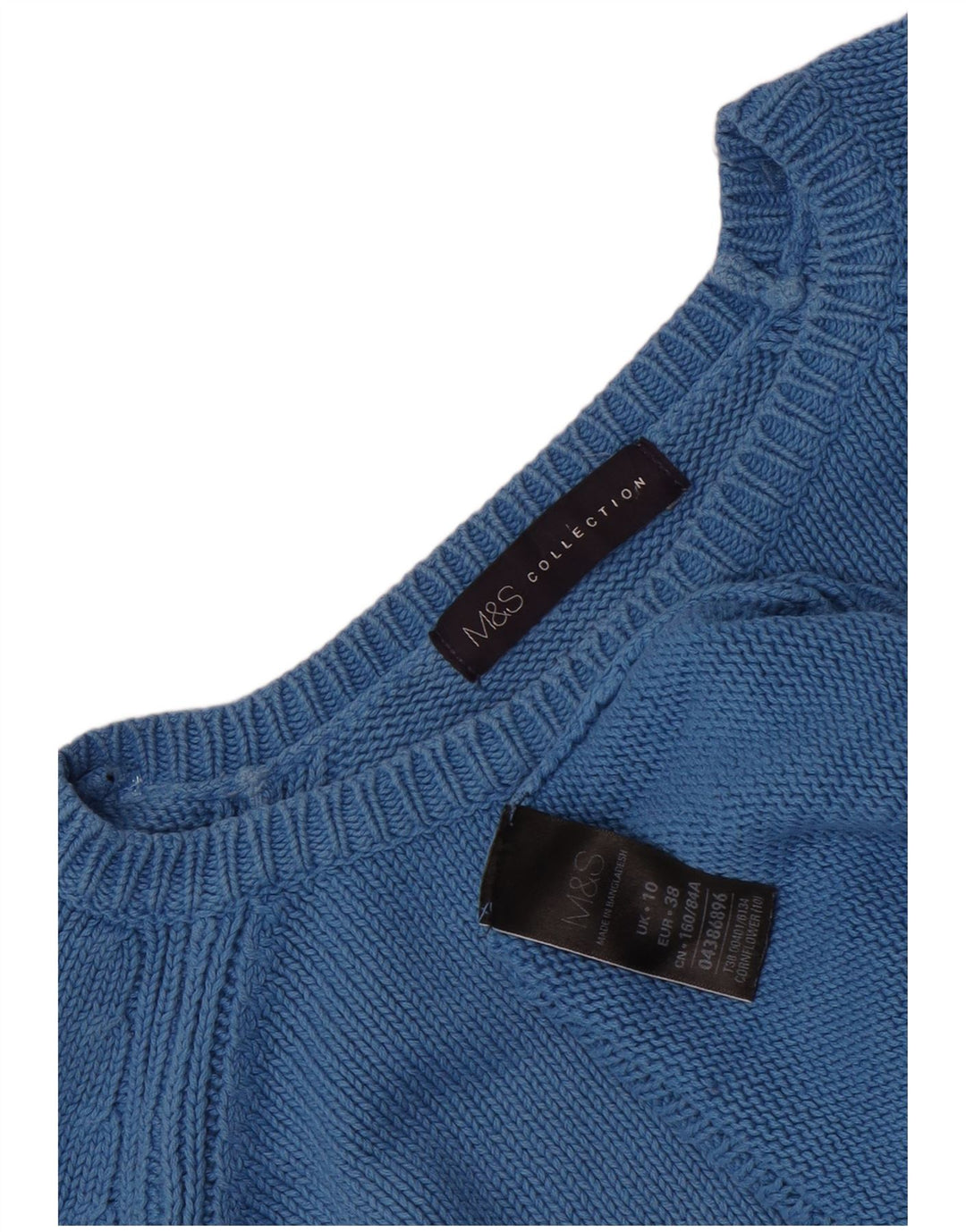 Marks & Spencer Damski sweter oversize z dekoltem w łódkę, UK 10, mały, niebieski