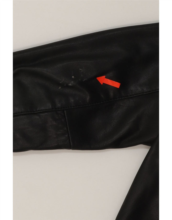 TED BAKER Womens Leather Jacket UK 8 Small Black Leather Vintage Ted Baker and Second-Hand Ted Baker from Messina Hembry 