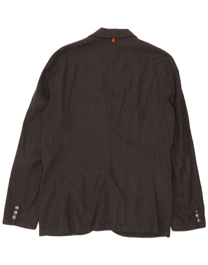 Męska marynarka zapinana na 2 guziki HUGO BOSS UK 42 XL, szara w prążki