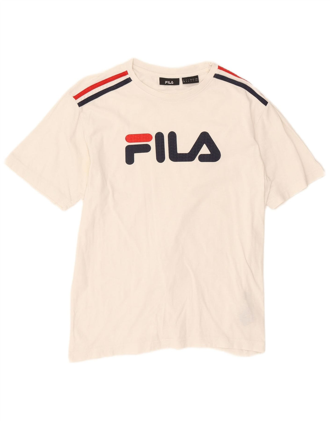 Męski T-shirt z grafiką Fila, mały, biały, bawełniany