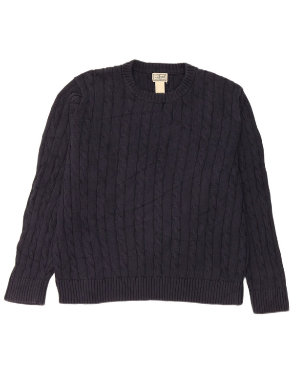 Damski sweter oversize z okrągłym dekoltem L.L.Bean UK 16, duży, granatowy