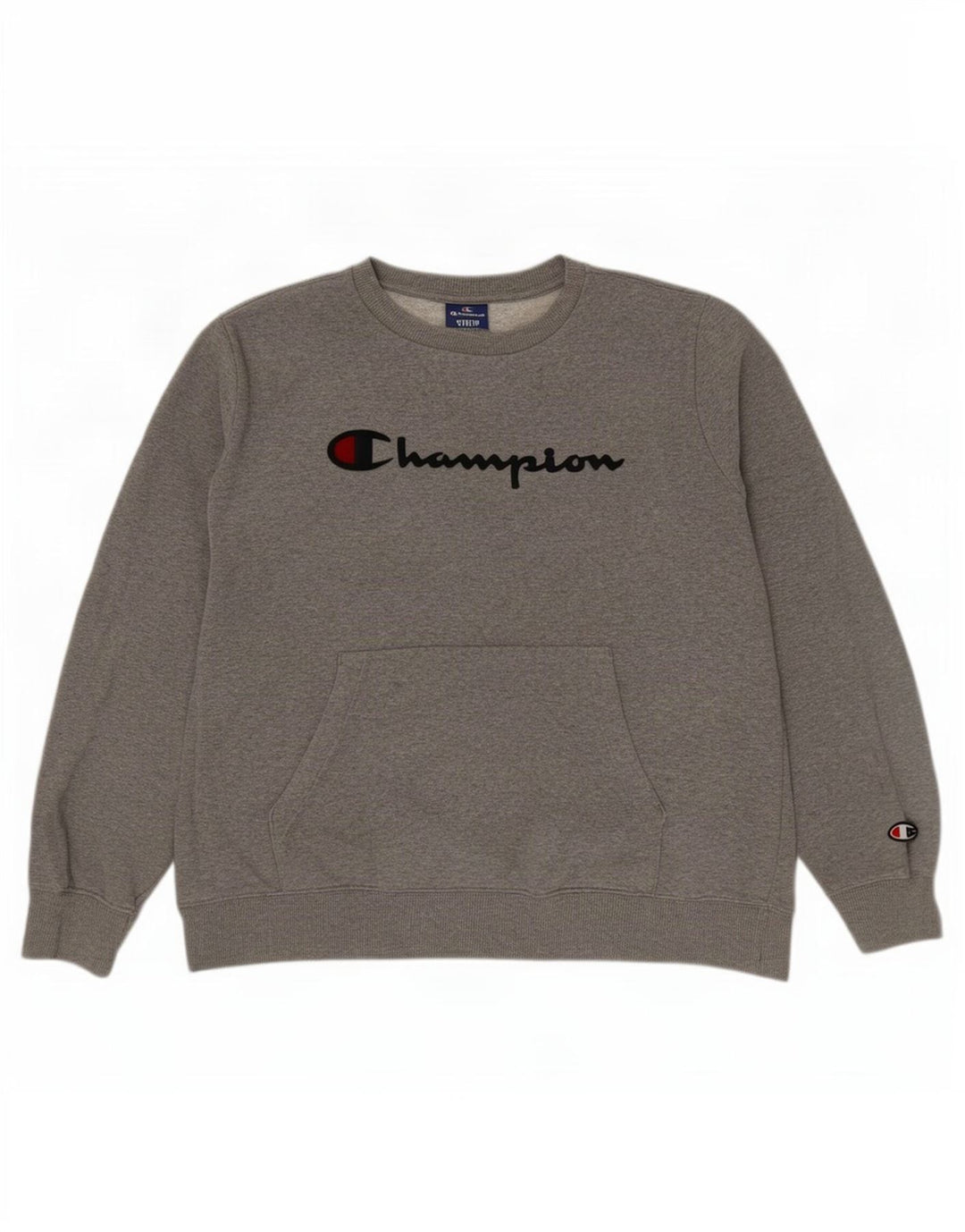 Męski sweter z grafiką Champion, średnioszary, nakrapiany