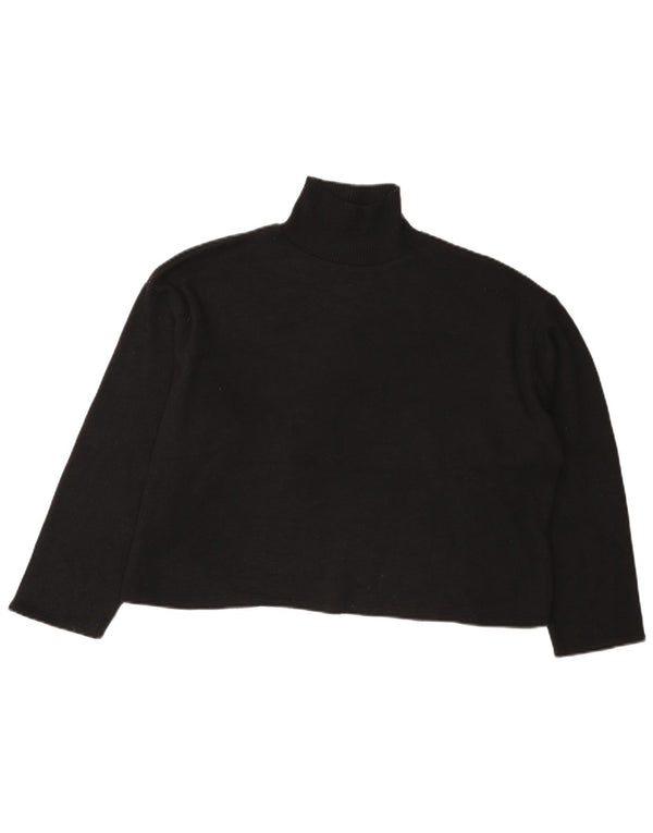 Sweter damski Zara Crop Oversize z golfem UK 14, duży, czarny