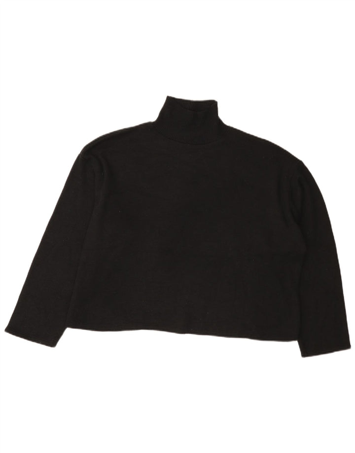 Sweter damski Zara Crop Oversize z golfem UK 14, duży, czarny
