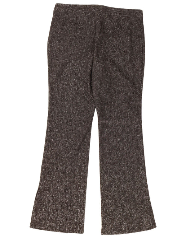 Spodnie damskie Etam Flare UK 14 Large W32 L30 Czarna nakrapiana wiskoza