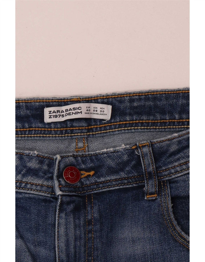 Damskie spodenki jeansowe Zara EU 40 Medium W30 Niebieskie kwiaty