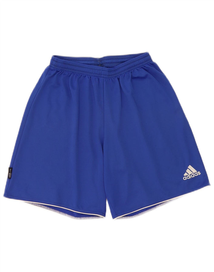 Męskie spodenki sportowe Adidas Climalite w średnie niebieskie paski z poliestru