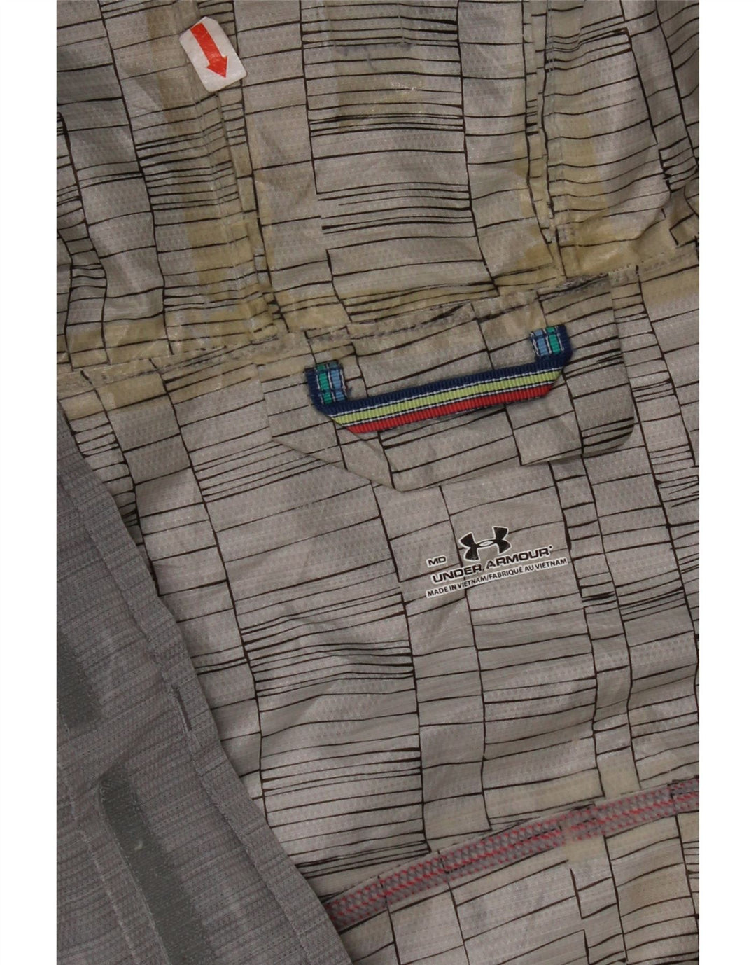 Męska kurtka przeciwdeszczowa z kapturem UNDER ARMOUR UK 38, średnioszary poliester