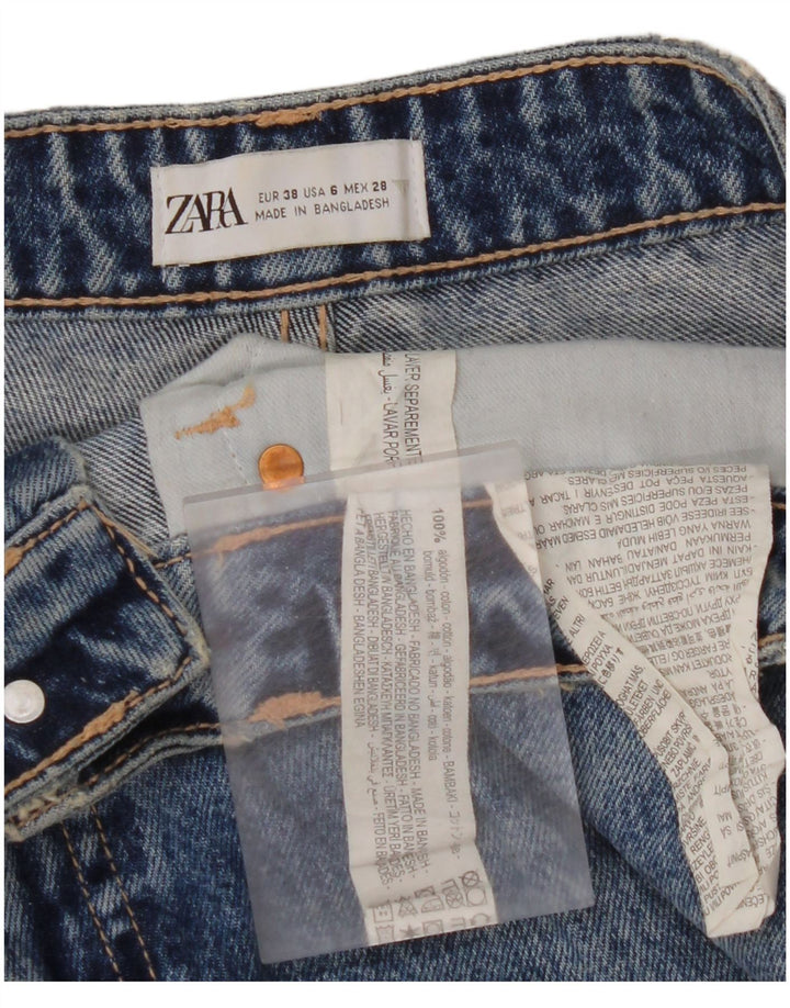 Damskie jeansy ZARA z wysokim stanem, zwężane, EU 38, małe, W28 L27, niebieskie