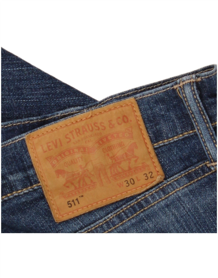 Damskie jeansy LEVI'S 511 Slim W30 L32 Niebieskie bawełniane