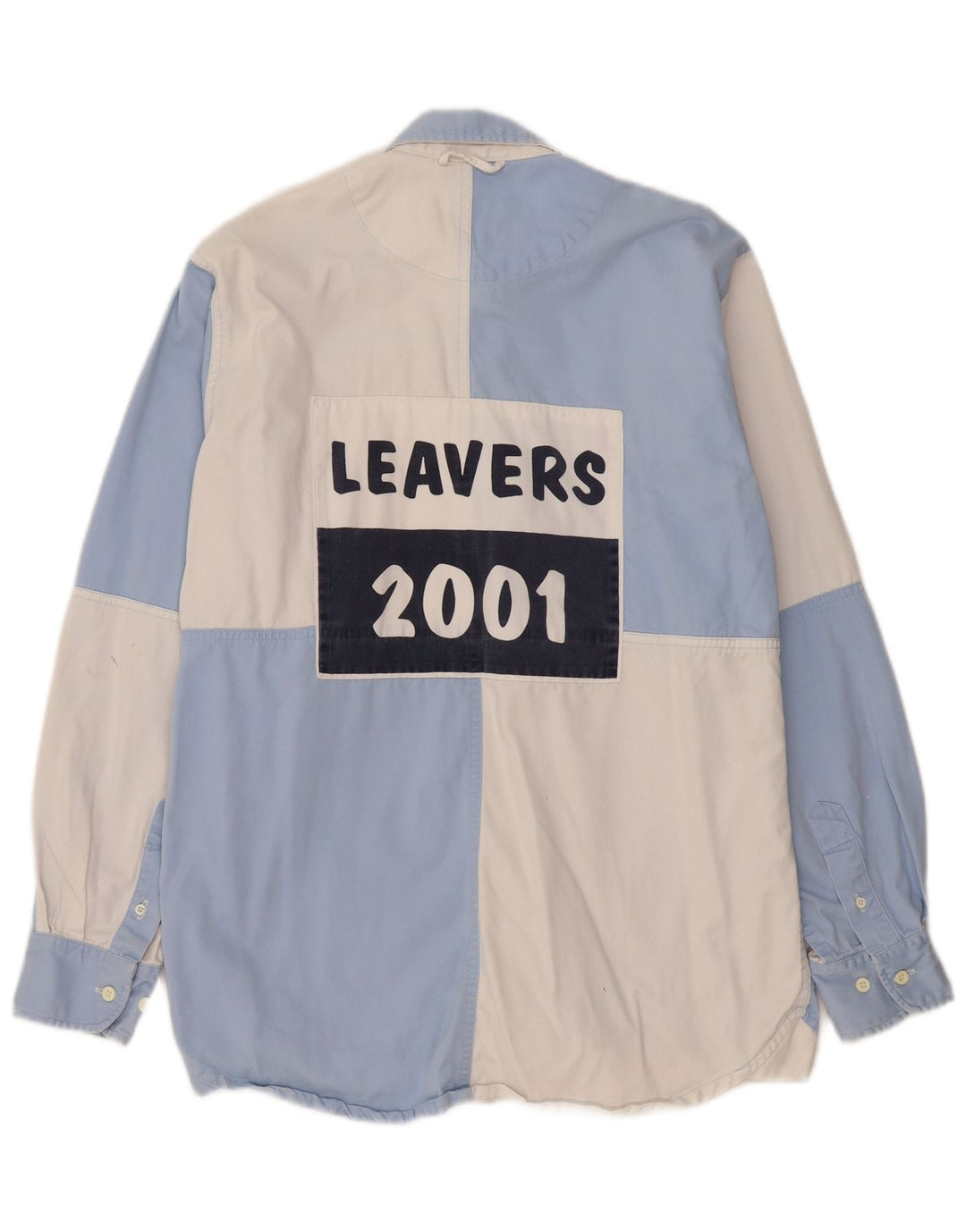 Crew Clothing Męska koszula pulowerowa z grafiką, mała, niebieska, bawełniana w bloki kolorów