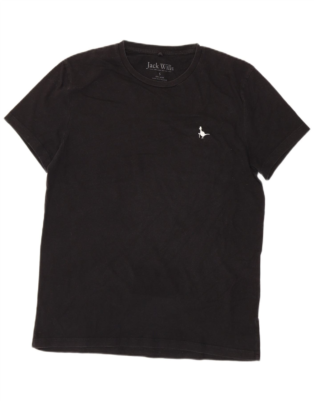 T-shirt męski JACK WILLS, mały, czarny, bawełniany
