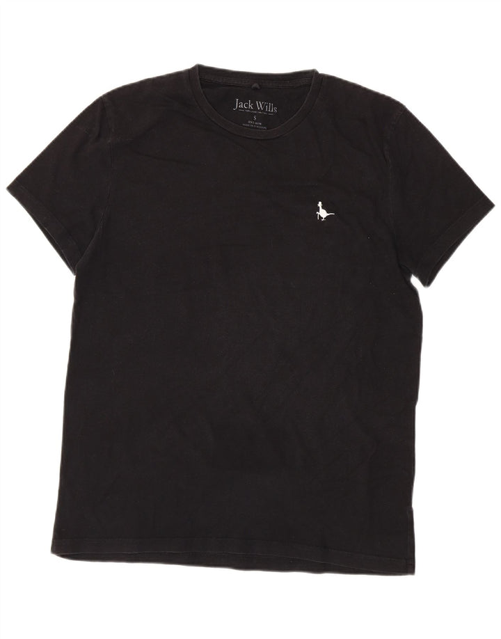 T-shirt męski JACK WILLS, mały, czarny, bawełniany