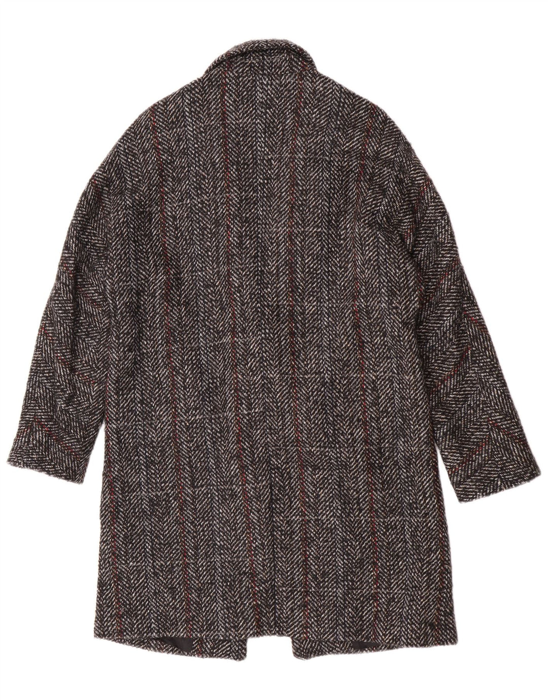 Płaszcz damski Zara UK 14 Średni szary, wełniany w kratkę